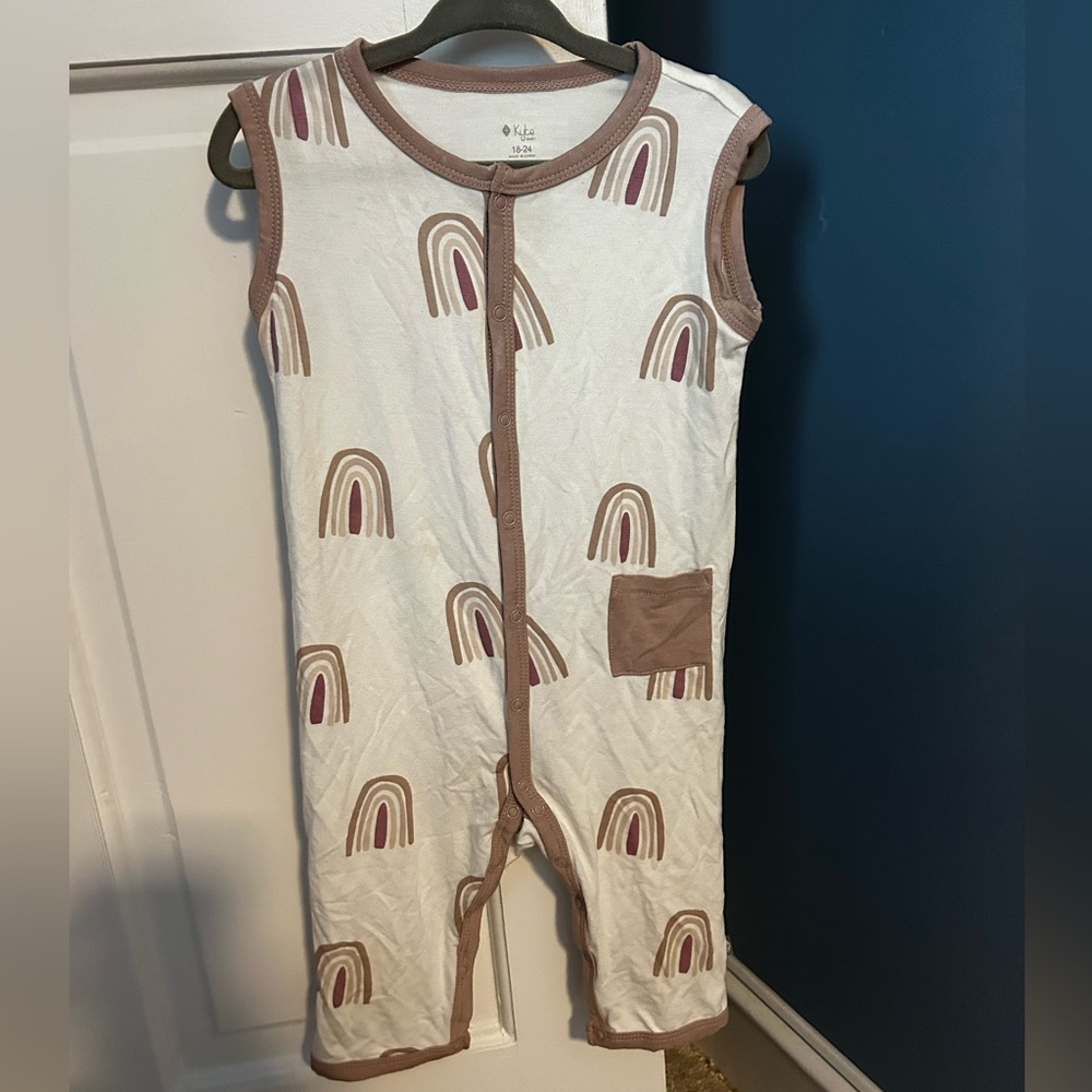 Kyte Baby Sunset Rainbow Sleevless Romper GUC
